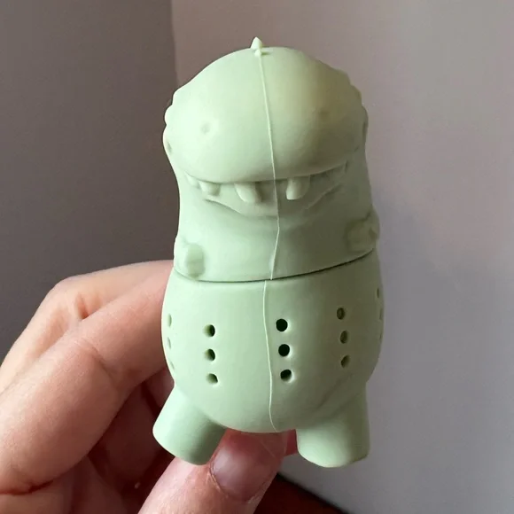 Dinosaur Tea Infuser Green Silicone Kawaii Cute Dopamine Decor T-Rex Dino Fun - Picture 2 of 9